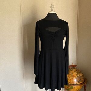 Lily Rose Black Long Sleeve Dress with Cut-Out